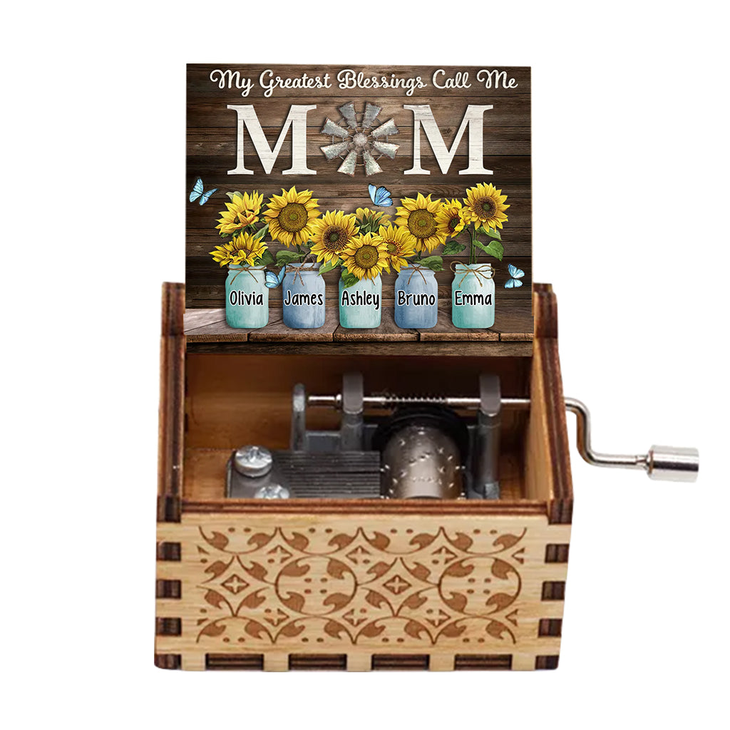 My Greatest Blessing - Personalized Mother's Day Mother Hand Crank Music Box