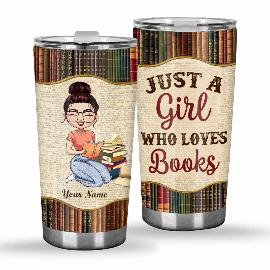 Just A Girl - Personalized Book Tumbler