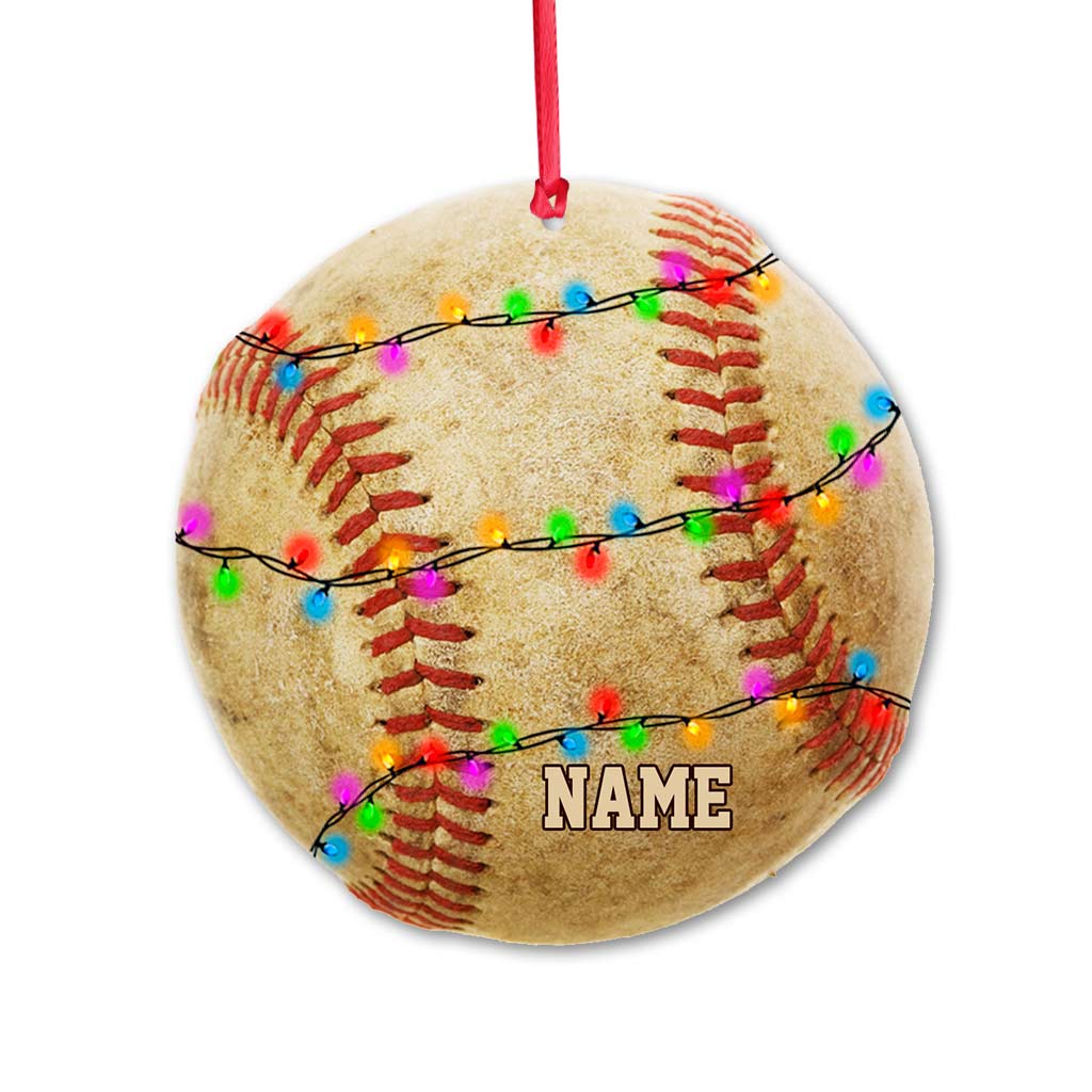 Baseball Lovers - Personalized Christmas Ornament (Printed On Both Sides)