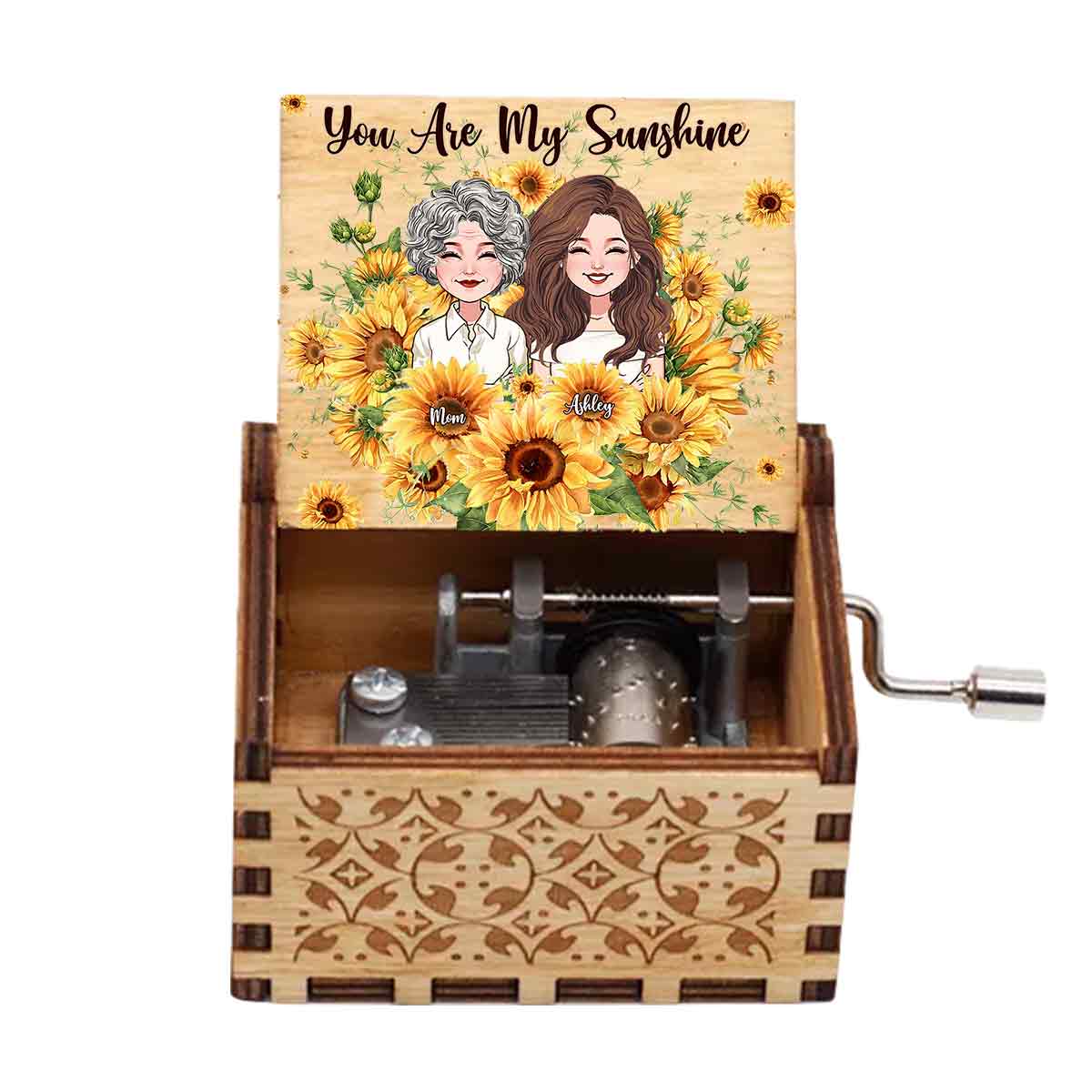 You Are My Sunshine - Personalized Mother's Day Mother Hand Crank Music Box