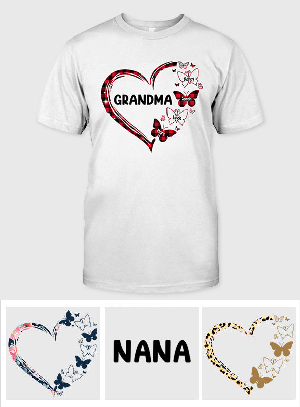 Grandma Butterfly - Gift for grandma, mom - Personalized T-shirt And Hoodie