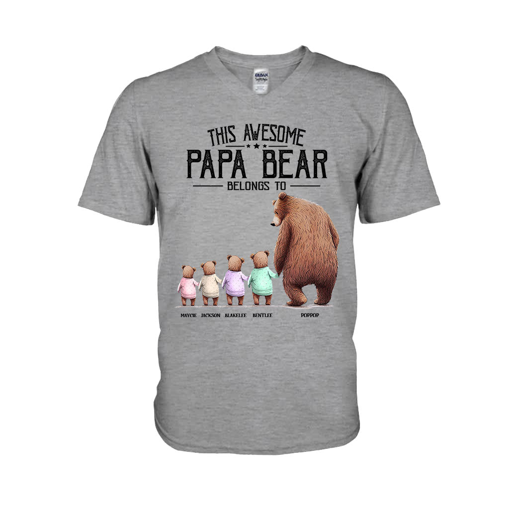 This Papa Bear Belongs To - Personalized Grandpa T-shirt and Hoodie