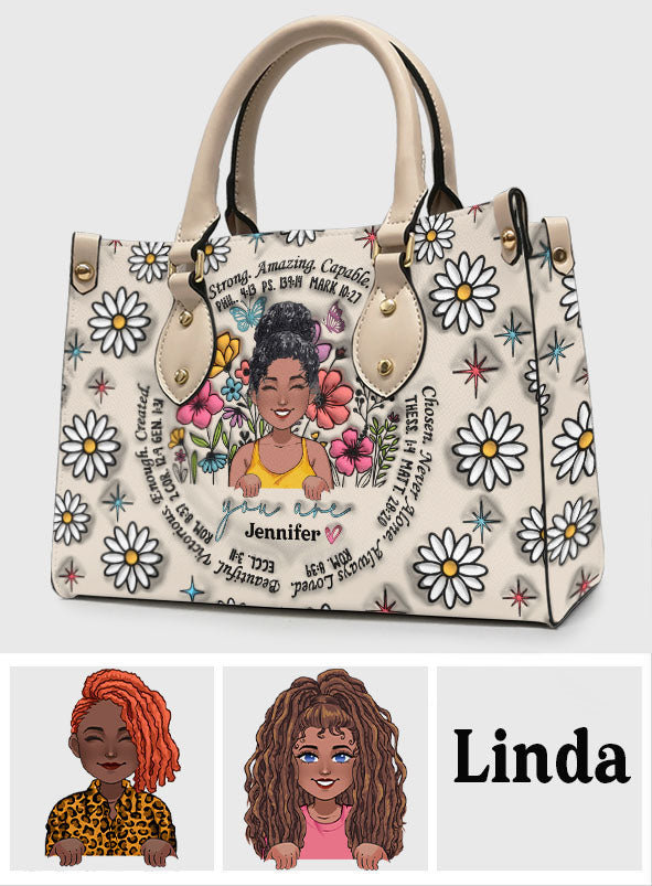 God Says You Are - Personalized African American Leather Handbag