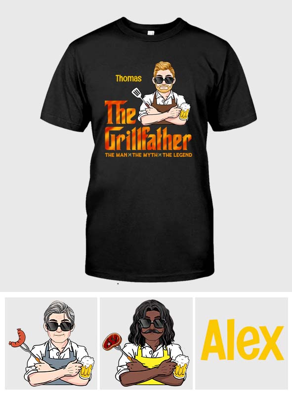 The Grillfather - Personalized Grilling T-shirt And Hoodie