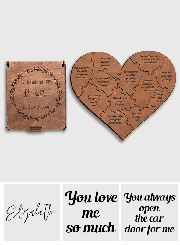Reasons Why I Love You - Personalized Couple Reasons Why I Love You Heart Puzzle