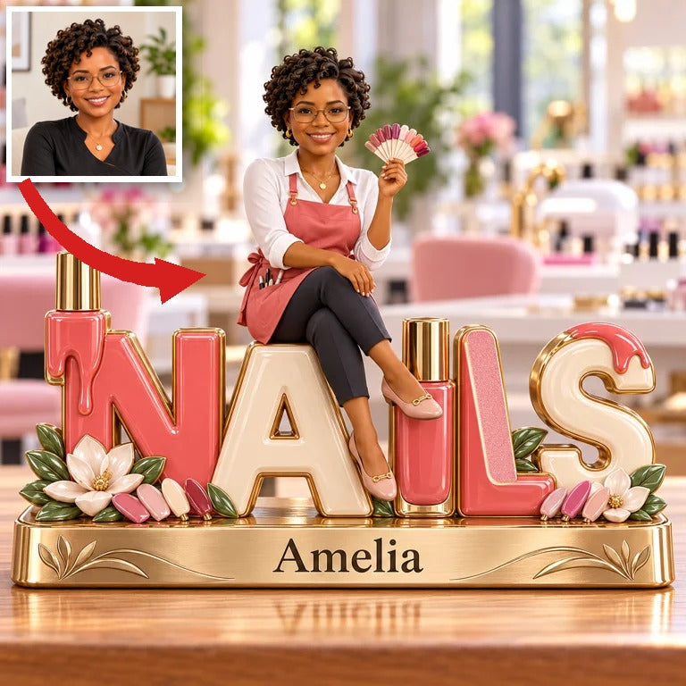 Personalized Custom Photo Nail Technician Custom Shaped Acrylic Plaque - Gift for Women