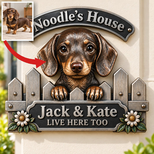 Personalized Custom Photo Dachshund 3D Cut Metal Sign - Dog Lover Gift for Home Decor