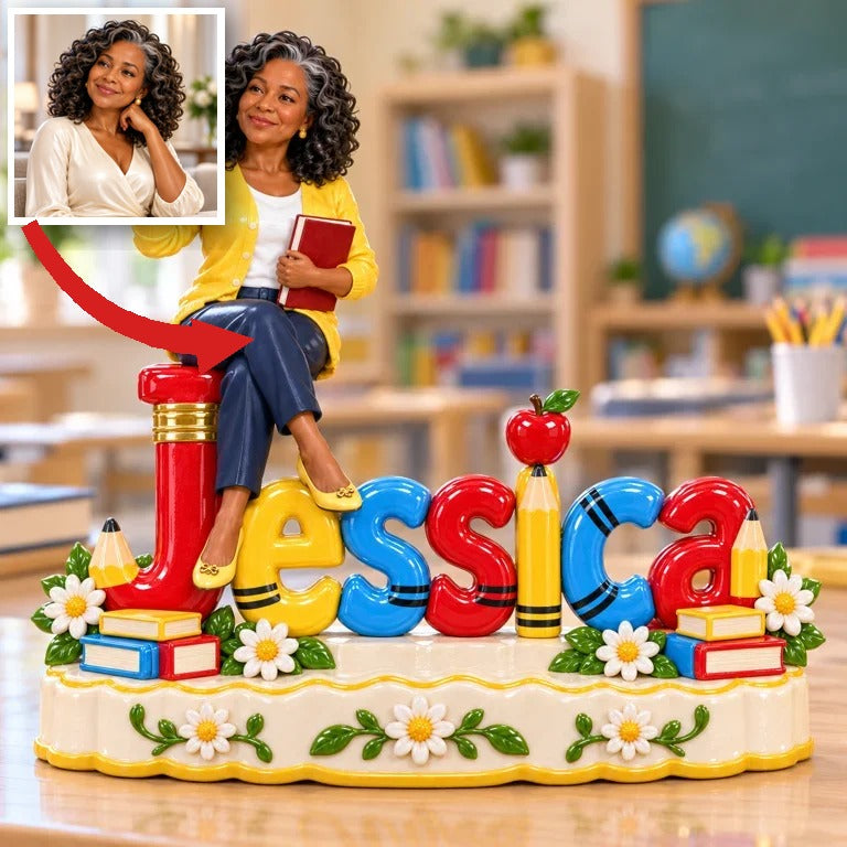 Personalized Custom Photo Teacher Custom Shaped Acrylic Plaque - Gift for Older Women Teachers