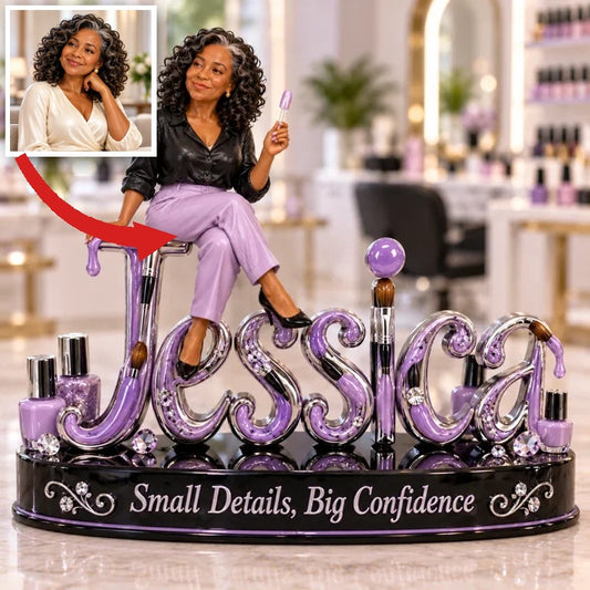 Personalized Custom Photo Nail Artist 3D Name Figurine - Gift for Older Women