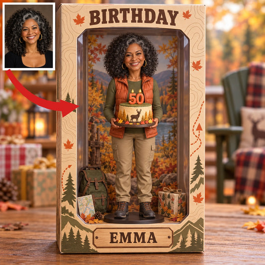 Personalized Hunting Acrylic Display Box - Birthday Photo Figurine Keepsake