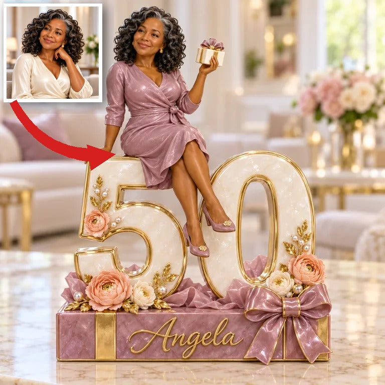 Personalized Gift Box Custom Shaped Acrylic Plaque, Custom Portrait 18th 21st 30th 40th 50th 60th Birthday Gift for Mom, Dad, Wife, Husband, Boyfriend, Girlfriend, Best Friend