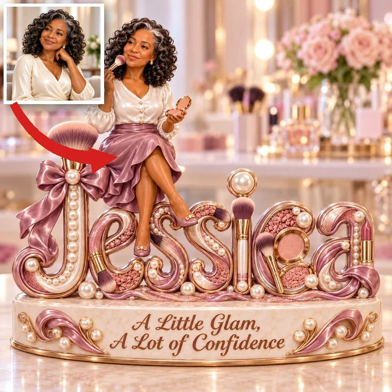 Personalized Custom Photo Makeup Lover 3D Name Figurine - Gift for Older Women