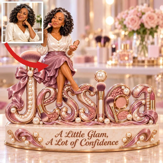 Personalized Custom Photo Makeup Lover 3D Name Figurine - Gift for Older Women