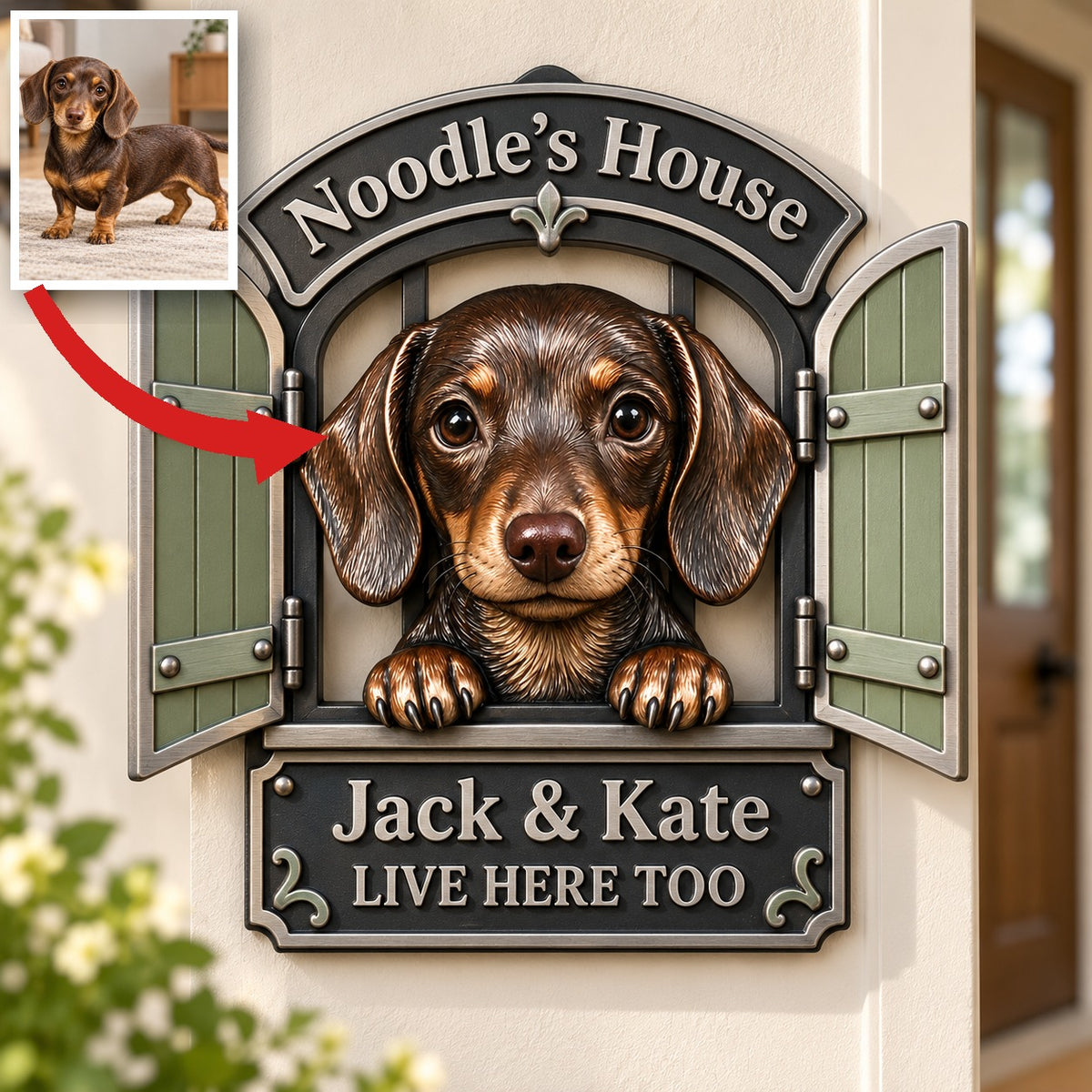 Personalized Custom Photo Dachshund 3D Cut Metal Sign - Dog Lover Gift for Home Decor