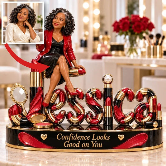 Personalized Custom Photo Makeup Lover 3D Name Figurine - Gift for Older Women
