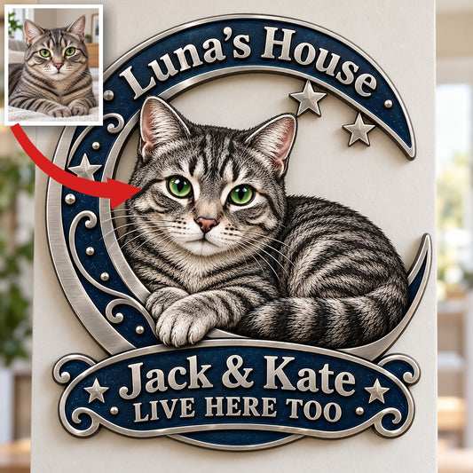 Personalized Custom Photo Cat 3D Cut Metal Sign - Cat Lover Gift for Home Decor