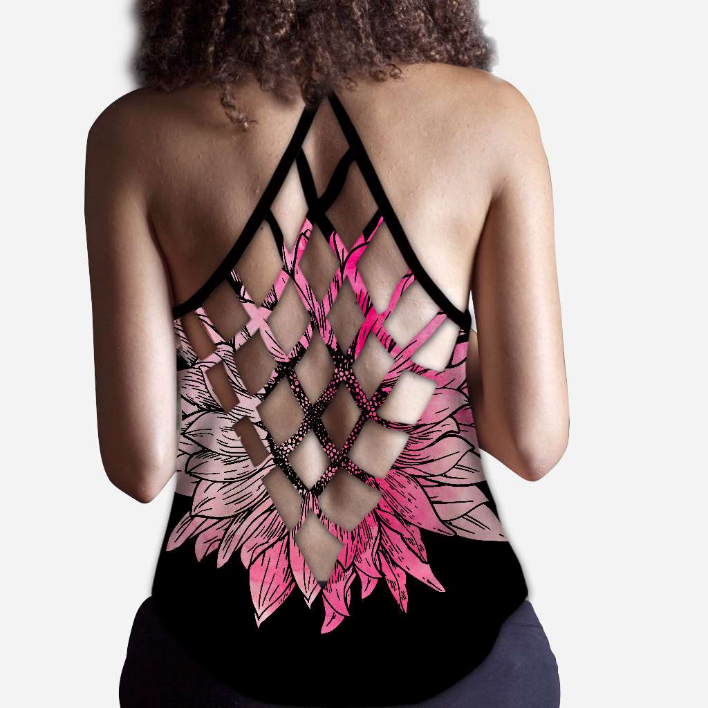 In A World Where You Can Be Anything Be Kind - Breast Cancer Awareness Cross Tank Top 0722