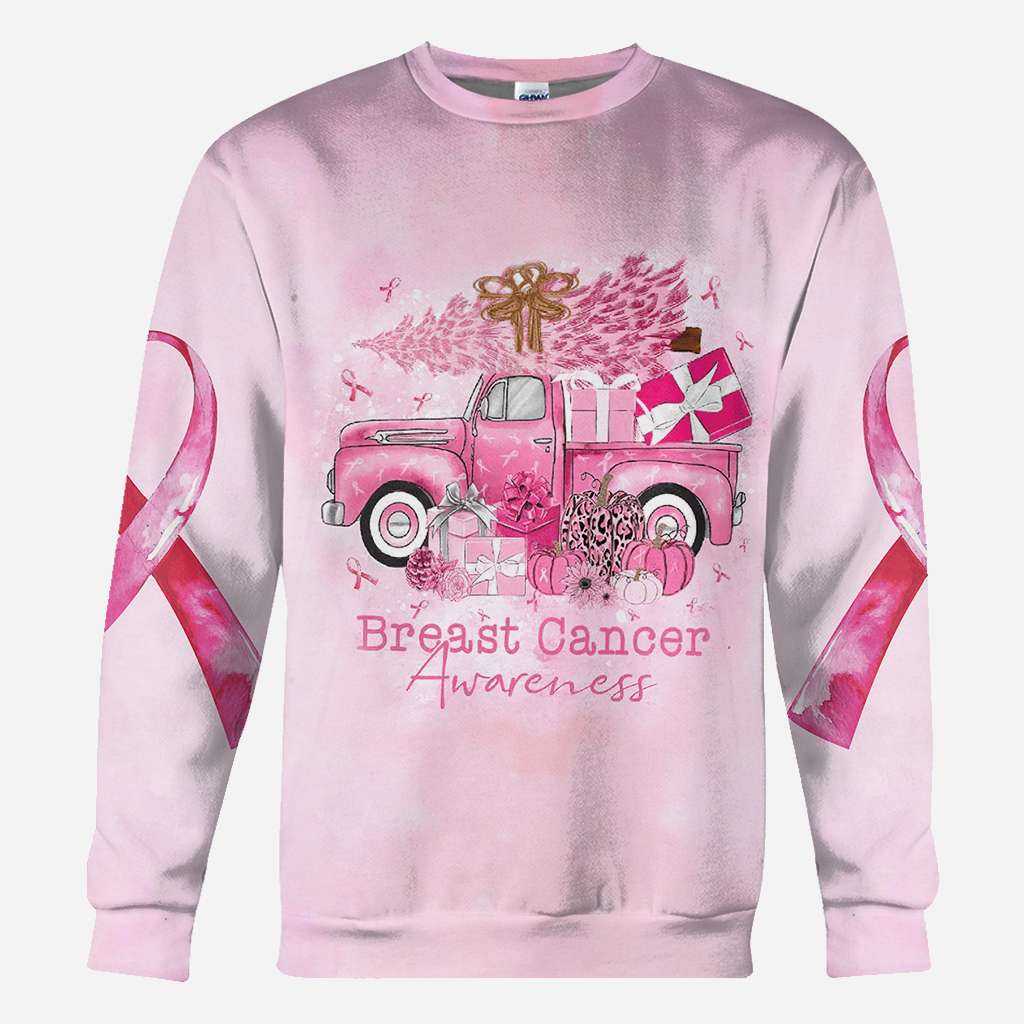Breast Cancer Truck Christmas - Breast Cancer Awareness All Over T-shirt and Hoodie 0822