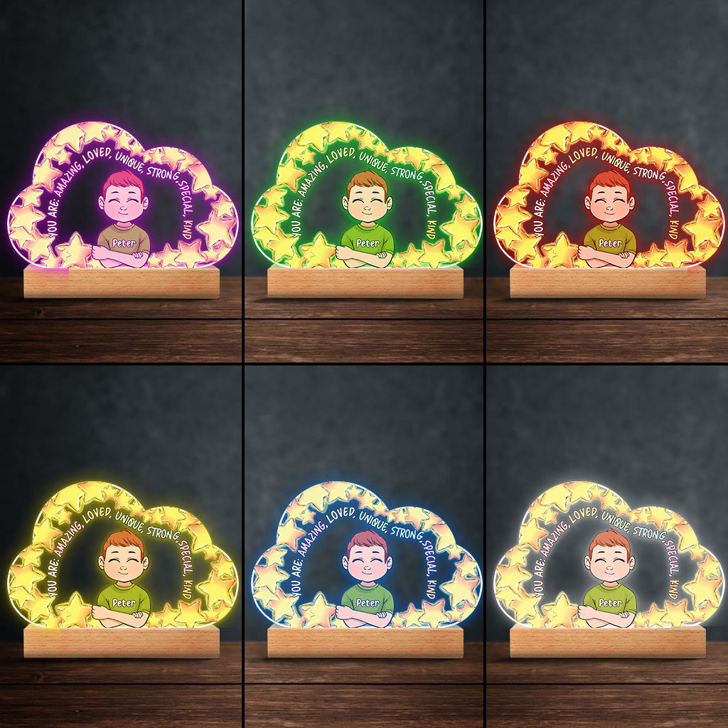 You Are Amazing - Personalized Family Shaped Plaque Light Base