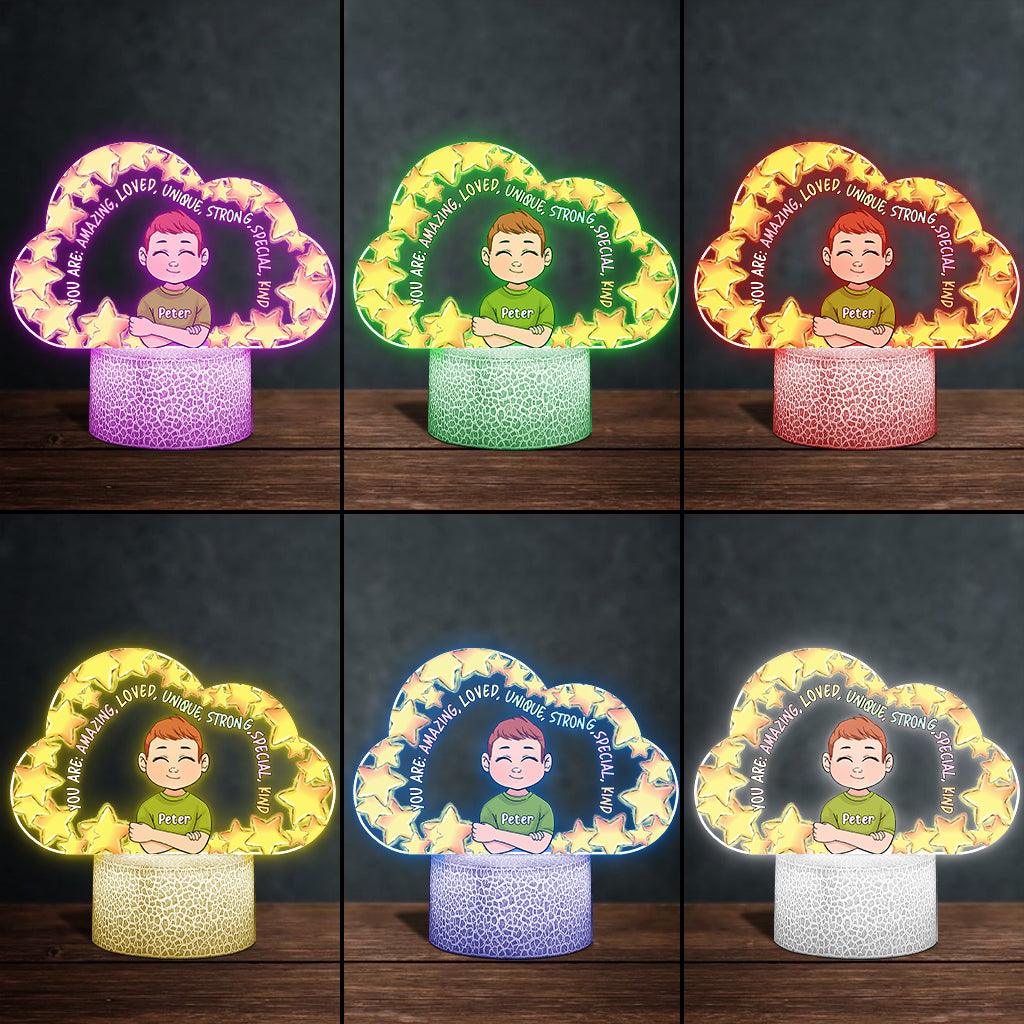 You Are Amazing - Personalized Family Shaped Plaque Light Base