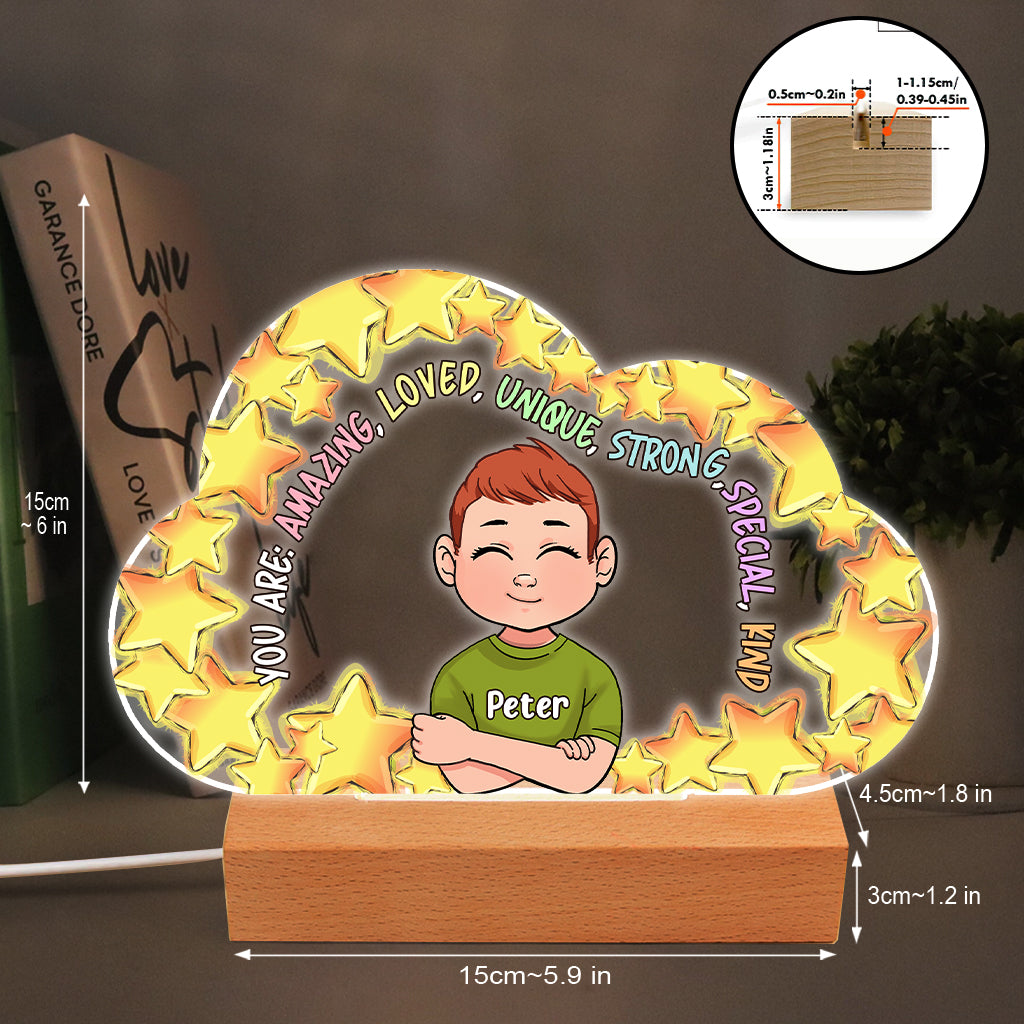 You Are Amazing - Personalized Family Shaped Plaque Light Base