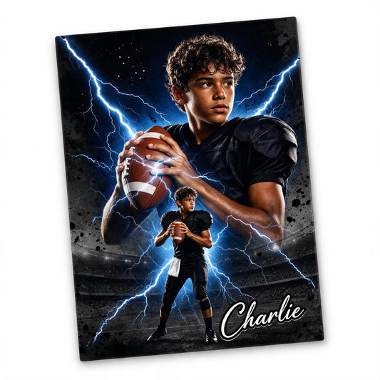 Personalized Bootleg Football Photo Acrylic Block Plaque Custom Sports Gift for Boys Girls