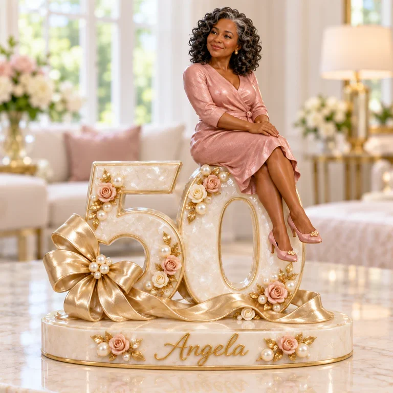 Personalized Gold Bow Custom Shaped Acrylic Plaque, Custom Portrait 18th 21st 30th 40th 50th 60th Birthday Gift for Mom, Wife, Girlfriend, Daughter, Sister, Grandma, Best Friend