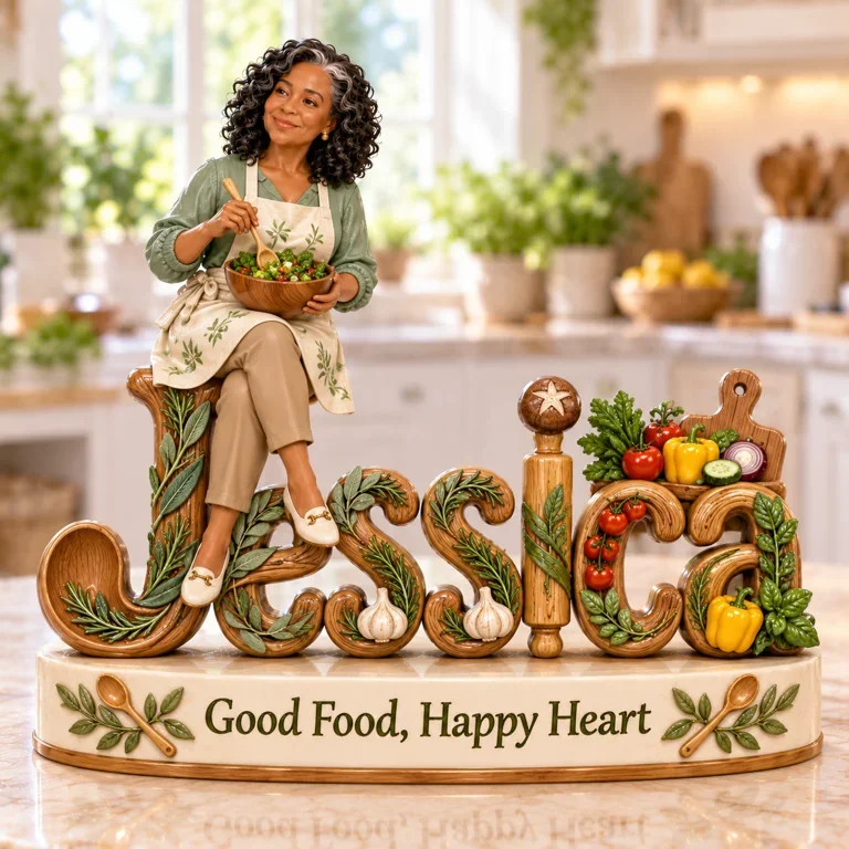 Personalized Custom Photo Cooking 3D Name Figurine - Gift for Older Women