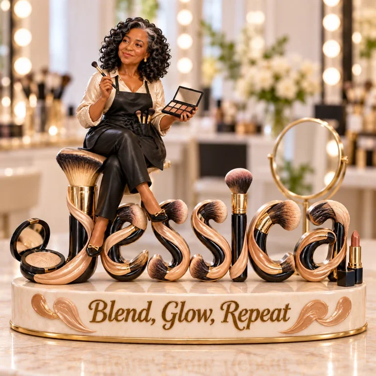 Personalized Custom Photo Makeup Artist 3D Name Figurine - Gift for Older Women