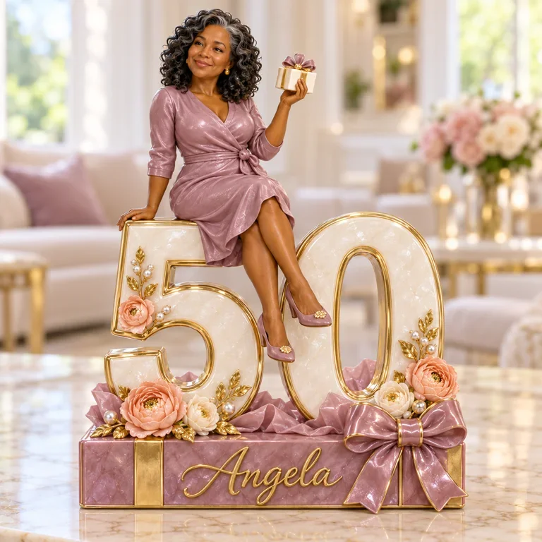 Personalized Gift Box Custom Shaped Acrylic Plaque, Custom Portrait 18th 21st 30th 40th 50th 60th Birthday Gift for Mom, Dad, Wife, Husband, Boyfriend, Girlfriend, Best Friend