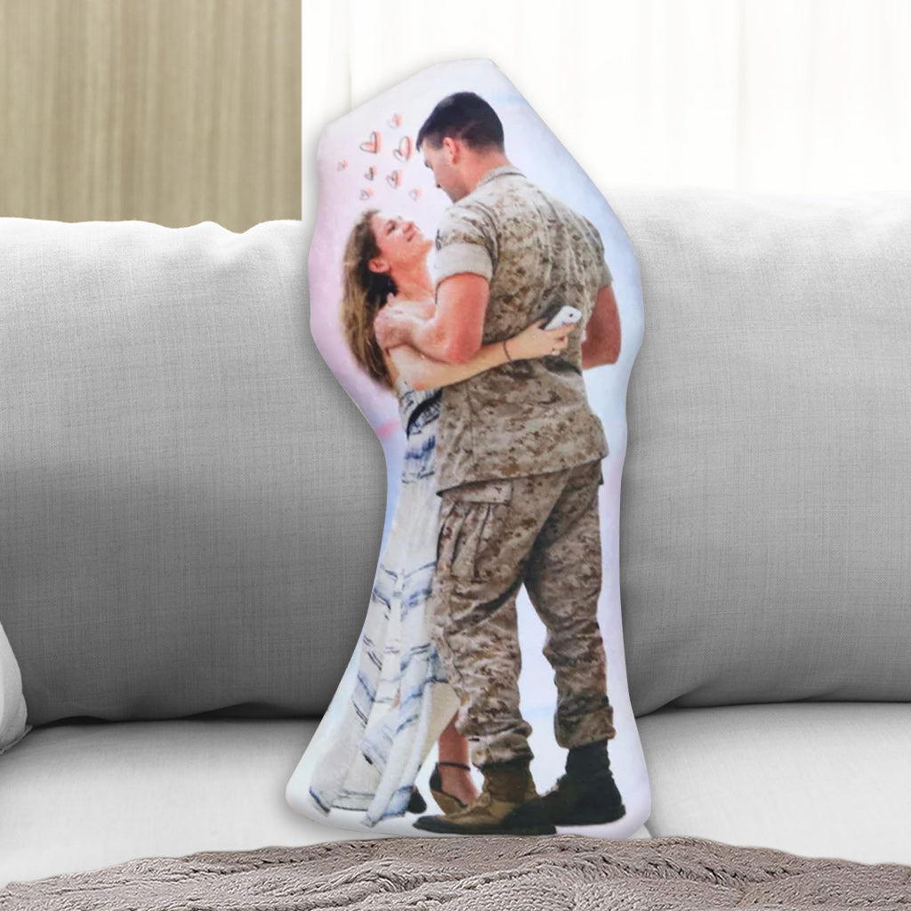 Photo Inserted Couple - Personalized Couple Shaped Pillow