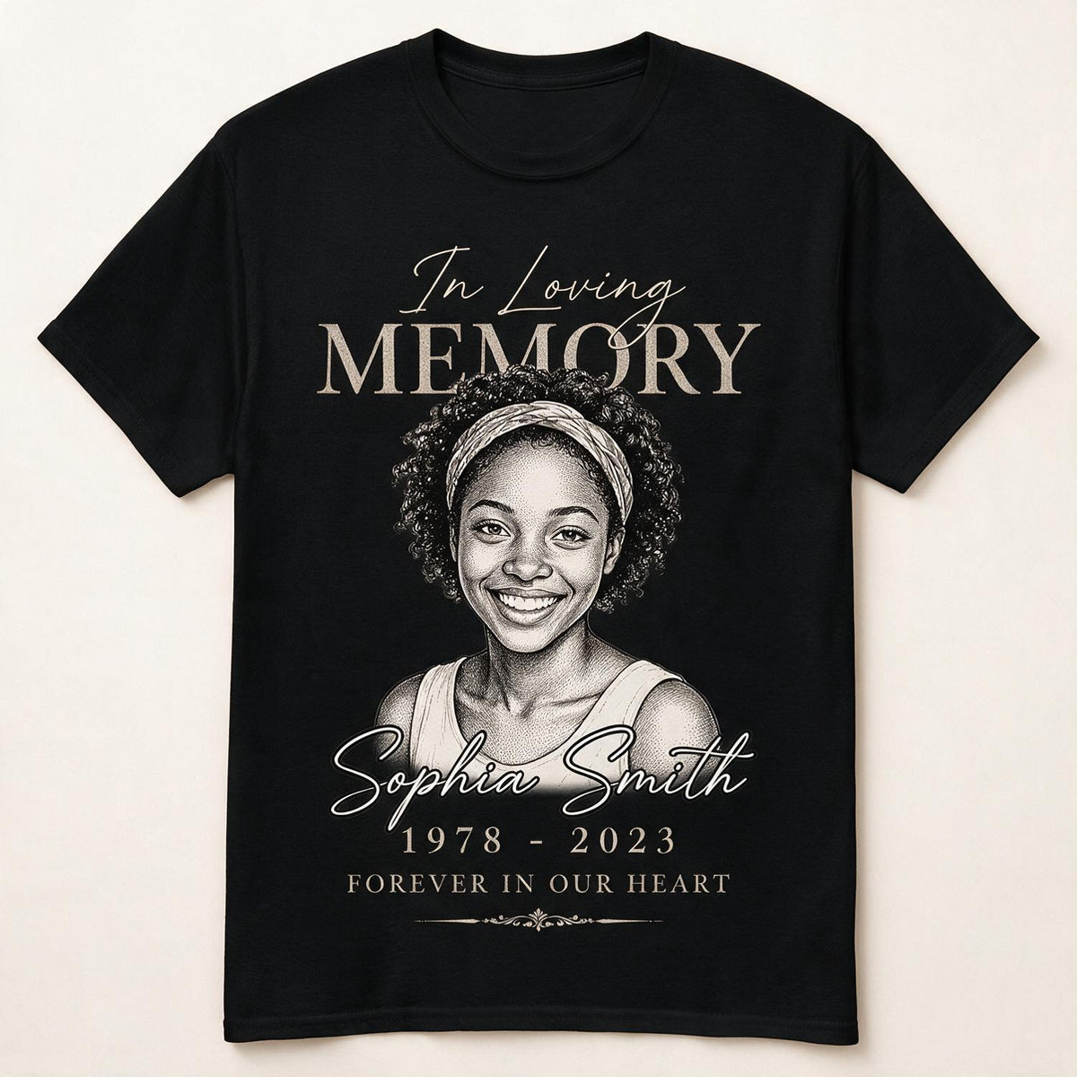 In Loving Memorial Forever In Our Hearts - Personalized Shirt - Memorial Sympathy Gift