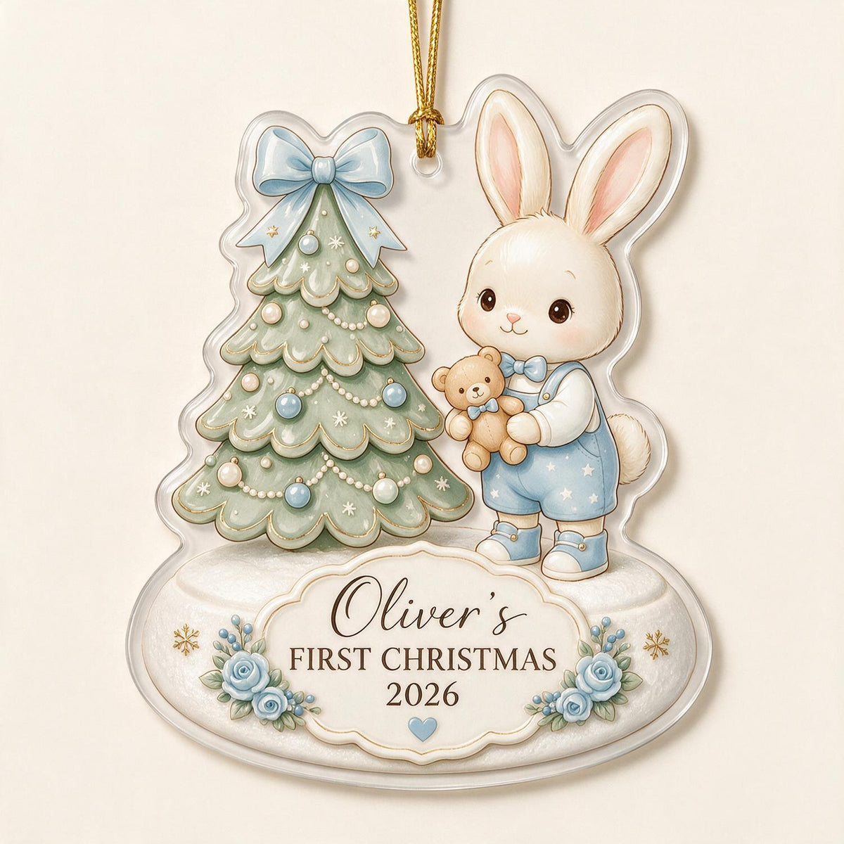 Personalized Baby's First Christmas Custom Photo Acrylic Ornament - Newborn Keepsake Gift