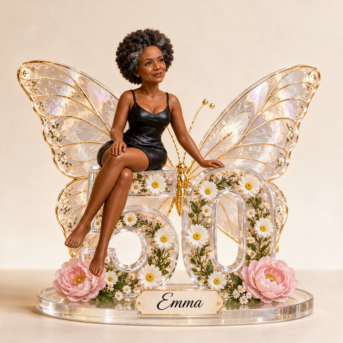 Personalized Custom Photo Butterfly Custom Shaped Acrylic Plaque - 50th Birthday Gift for Women
