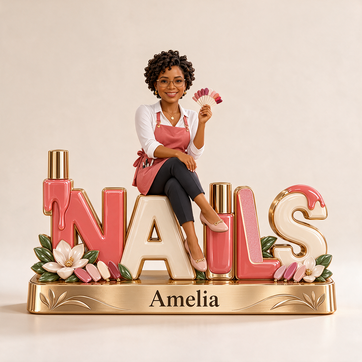 Personalized Custom Photo Nail Technician Custom Shaped Acrylic Plaque - Gift for Women