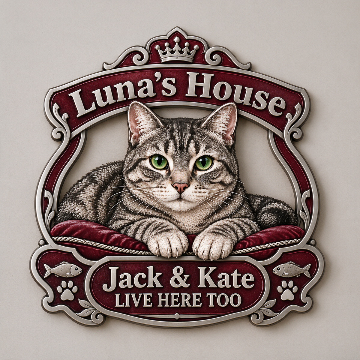 Personalized Custom Photo Cat 3D Cut Metal Sign - Cat Lover Gift for Home Decor