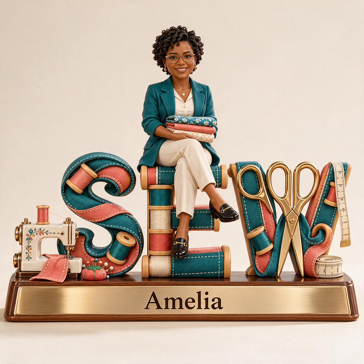 Personalized Custom Photo Sewing Custom Shaped Acrylic Plaque - Gift for Women