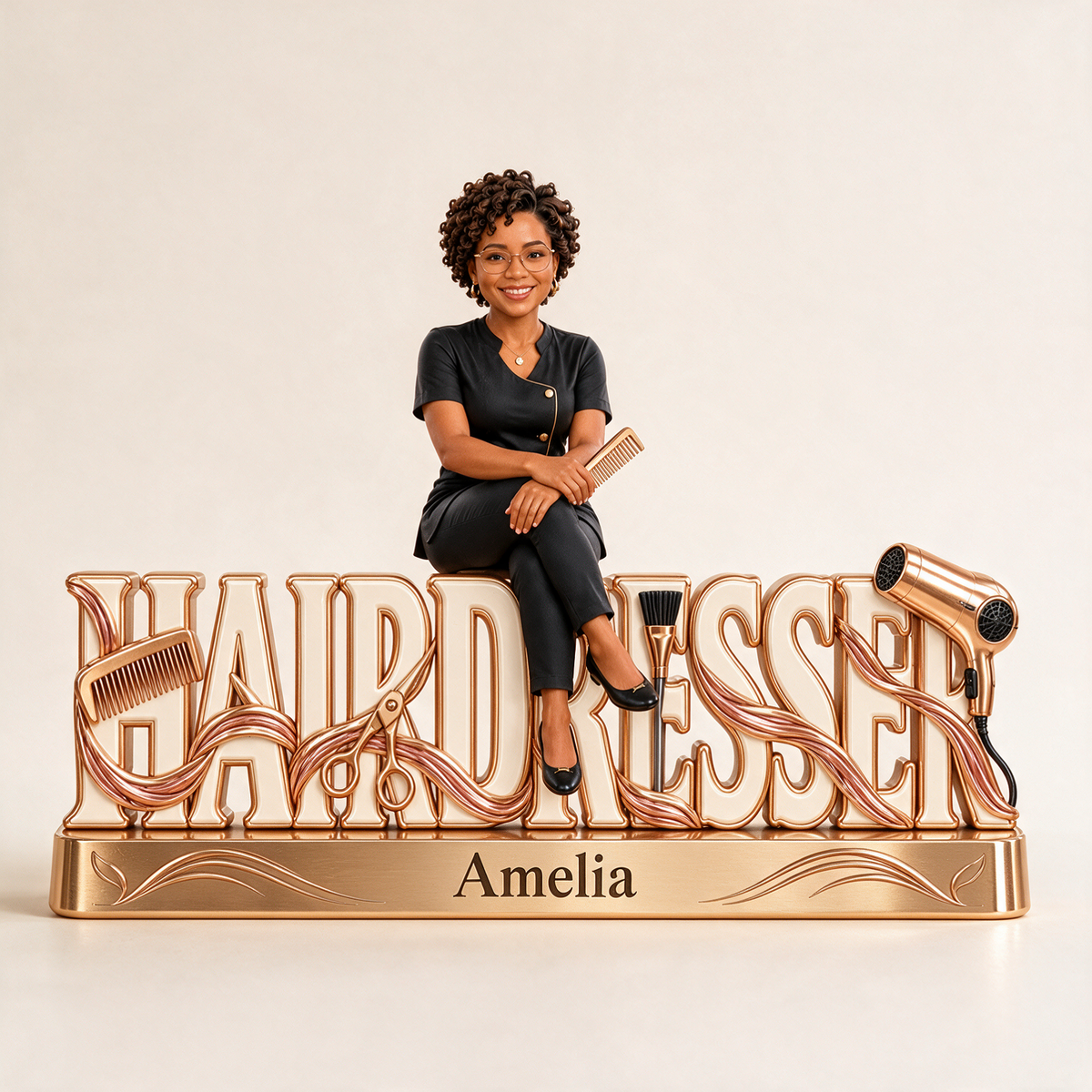Personalized Custom Photo Hairdresser Custom Shaped Acrylic Plaque - Gift for Women