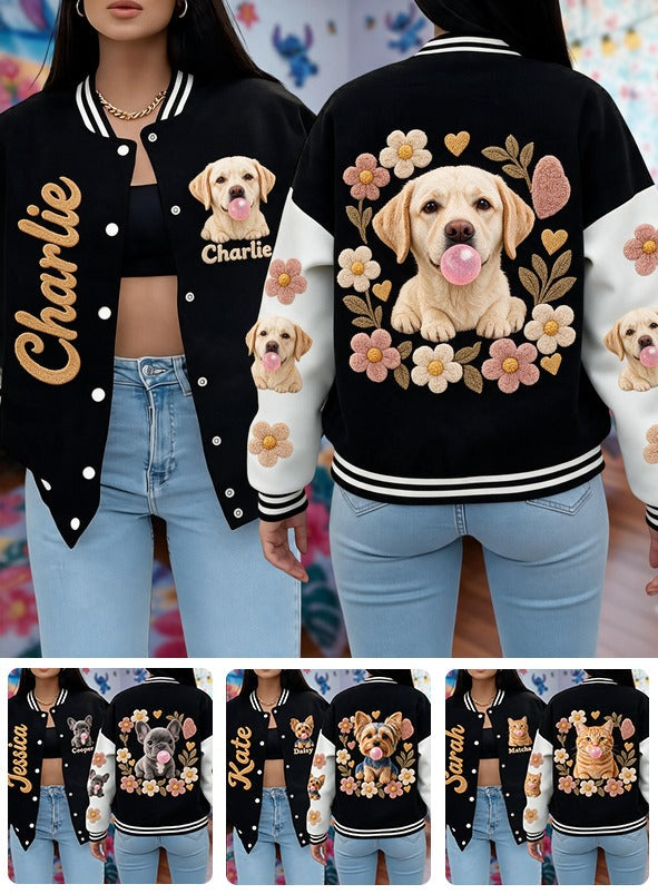 Personalized Yellow Labrador Retriever Varsity Jacket Pet Lover Gift
