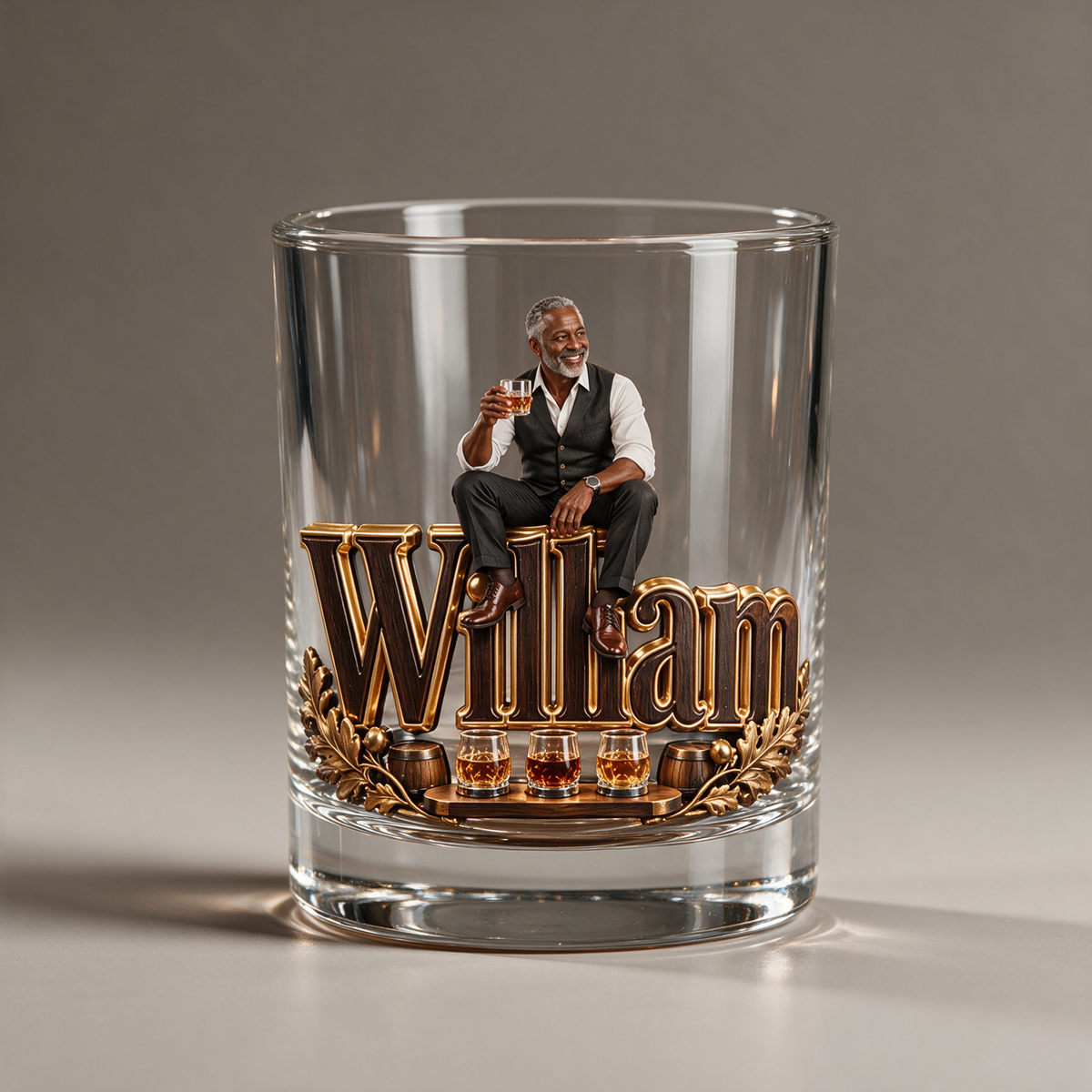 Personalized Custom Photo Whiskey Tasting Glass - Gift for Older Men
