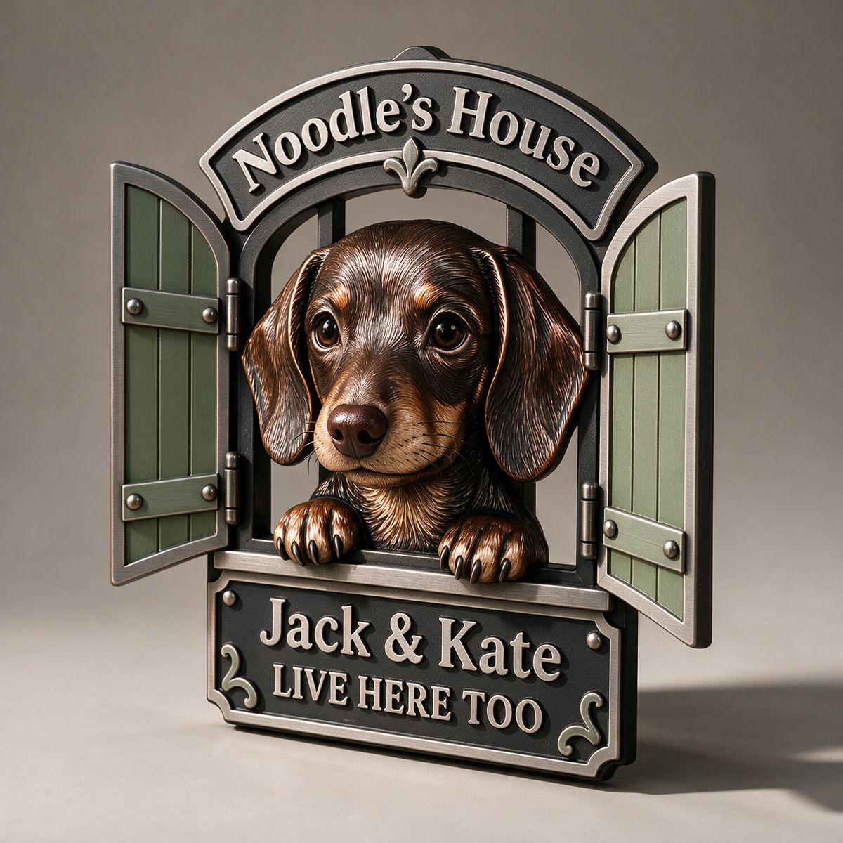 Personalized Custom Photo Dachshund 3D Cut Metal Sign - Dog Lover Gift for Home Decor