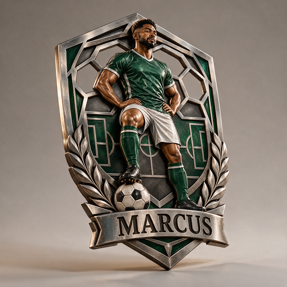 Personalized Custom Photo Soccer 3D Printed Cut Metal Sign - Gift for Young Men