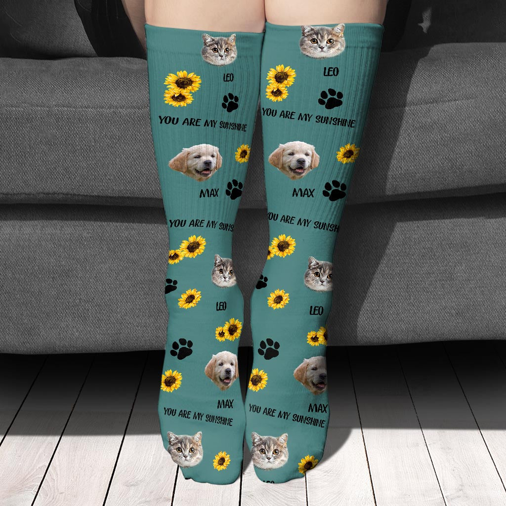 This Human Belongs To - Dog gift for cat lover - Personalized Socks