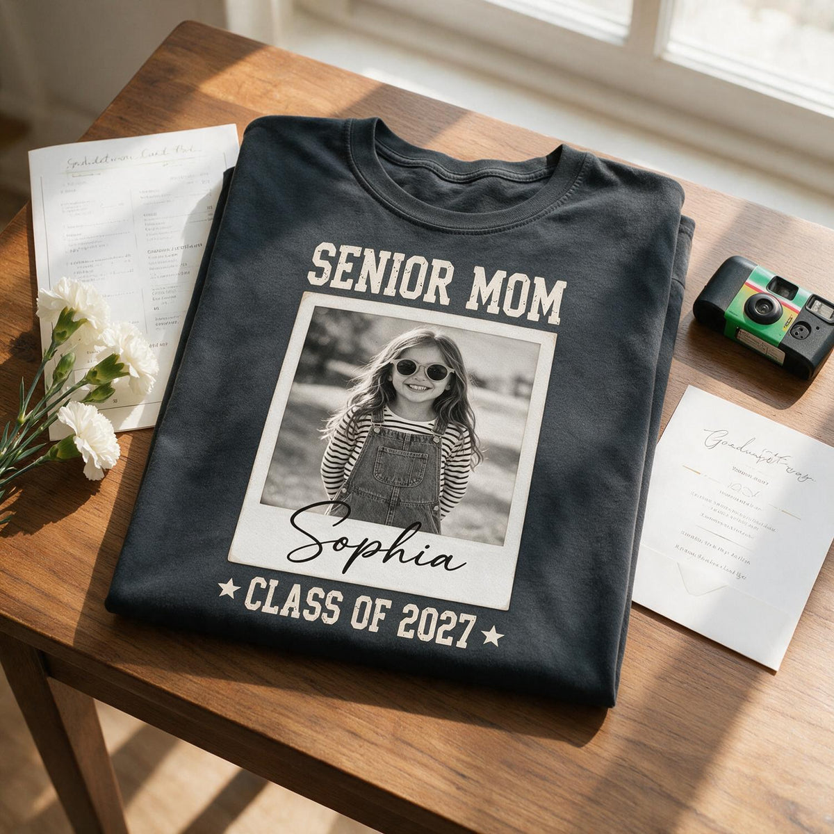 Personalized Senior Mom Custom Photo Shirt | Graduation Gift for Proud Mom