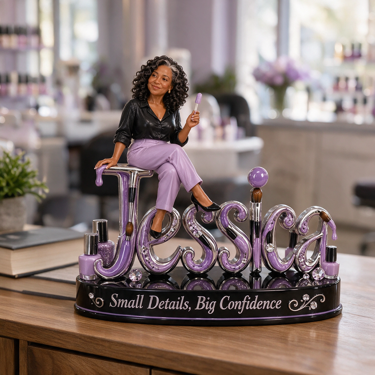 Personalized Custom Photo Nail Artist 3D Name Figurine - Gift for Older Women