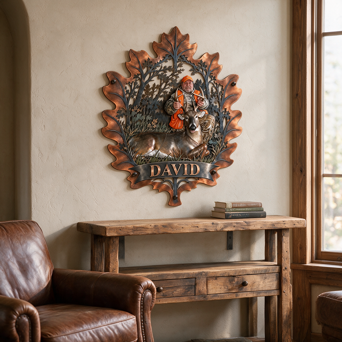 Personalized Custom Photo Deer Hunting 3D Cut Metal Sign - Gift for Older Men