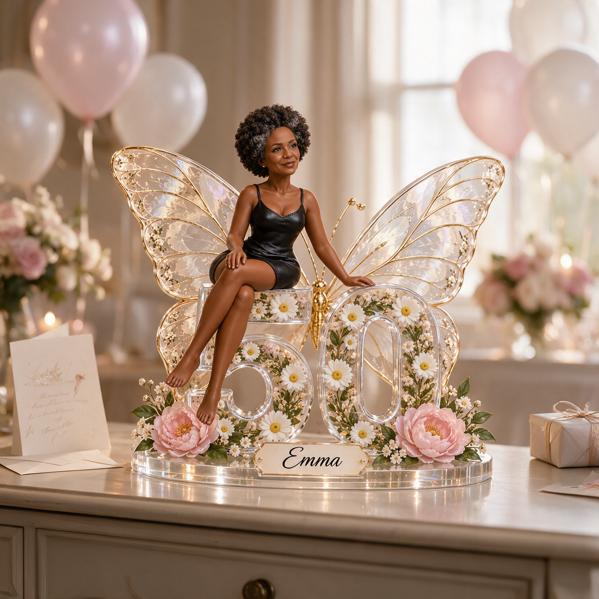 Personalized Custom Photo Butterfly Custom Shaped Acrylic Plaque - 50th Birthday Gift for Women