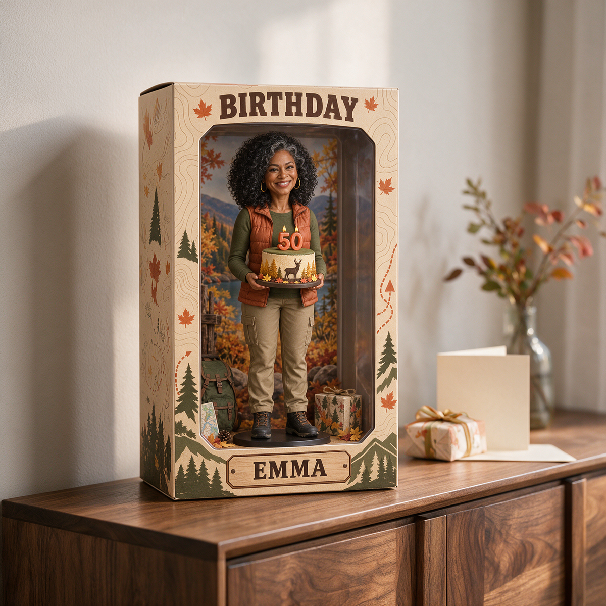Personalized Hunting Acrylic Display Box - Birthday Photo Figurine Keepsake