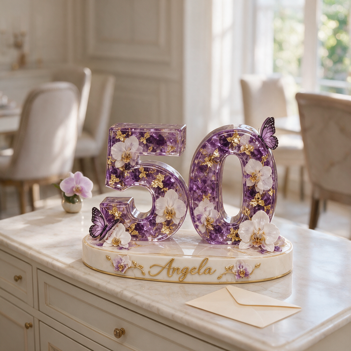 Personalized Purple Butterfly Custom Shaped Acrylic Plaque, Custom Portrait 18th 21st 30th 40th 50th 60th Birthday Gift for Mom, Wife, Grandma, Girlfriend, Daughter, Butterfly Lover