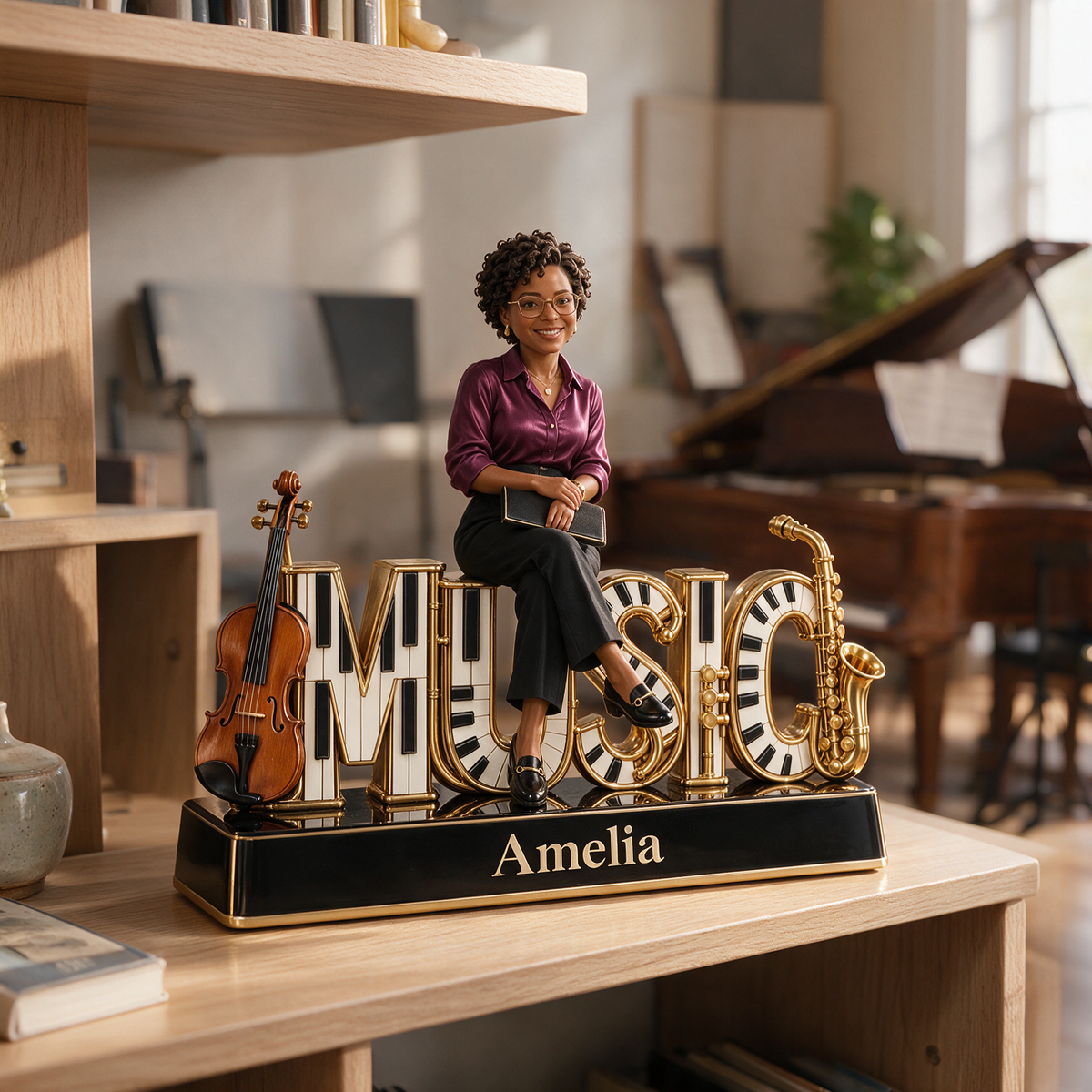 Personalized Custom Photo Music Custom Shaped Acrylic Plaque - Gift for Women